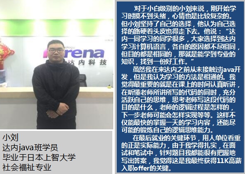 达内科技java培训让技术小白变成编程大神