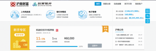 睿本金融旗下P2P平台沪商财富官网截图。